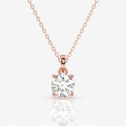Shop Round Cut Lab Grown Diamond Solitaire Four Prongs 14k Gold Pendant