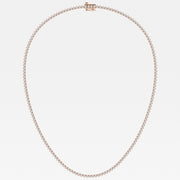Shop Round Cut Lab Grown Diamond Three Prong Tennis 14K Gold Necklace