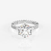 Shop Round Cut Moissanite Diamond Engagement Sterling Silver Ring