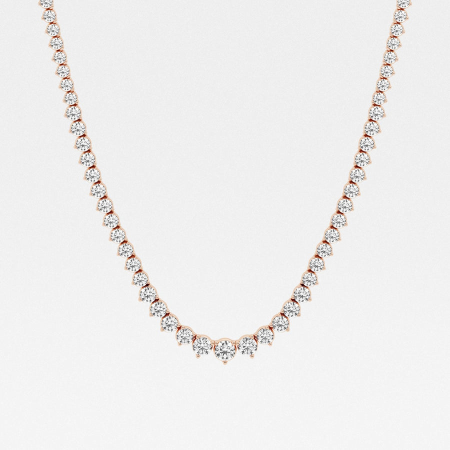 Shop Round Cut Moissanite Diamond Tennis 18k Gold Necklace