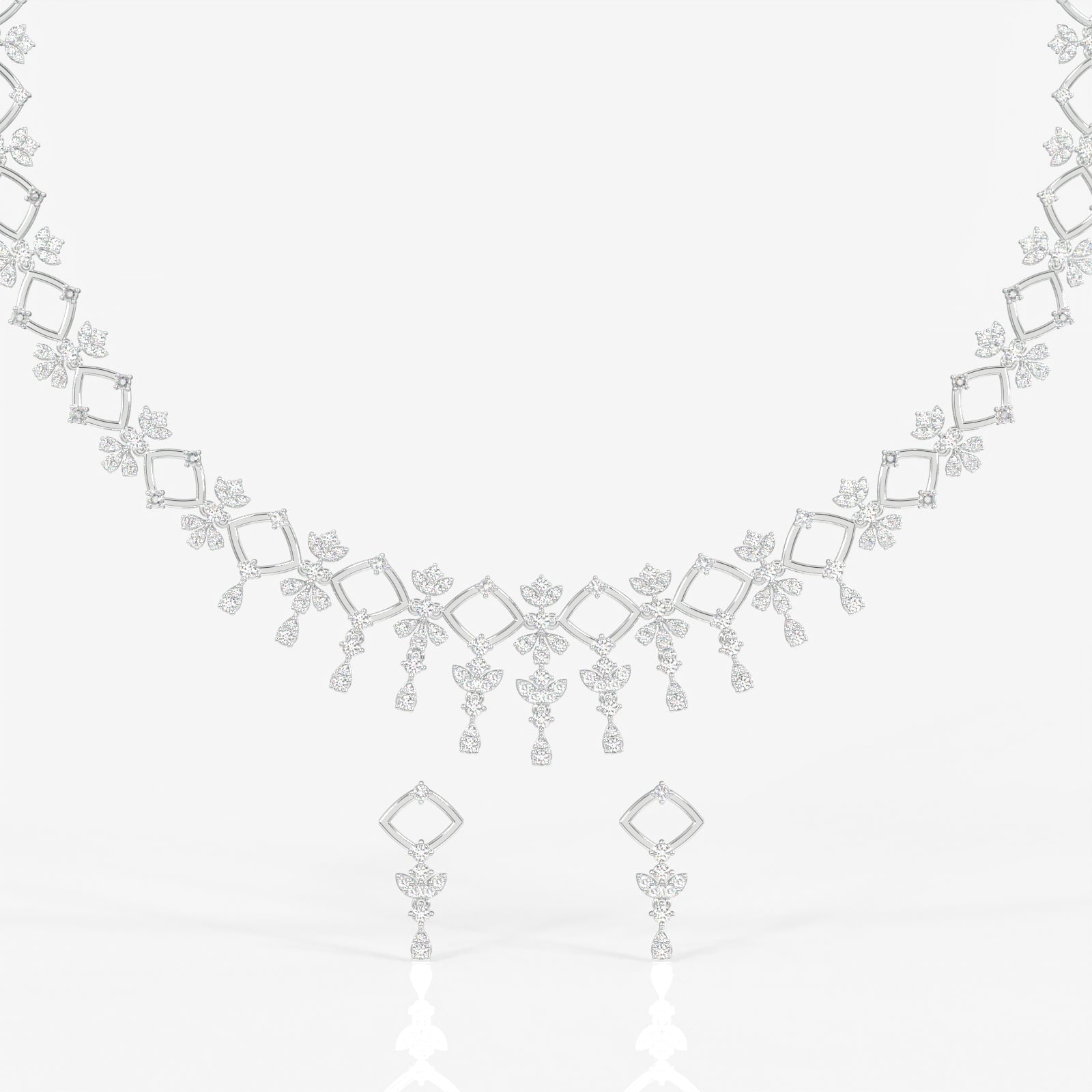 Shop Women's Moissanite Diamond Sterling Silver Necklace & Earrings