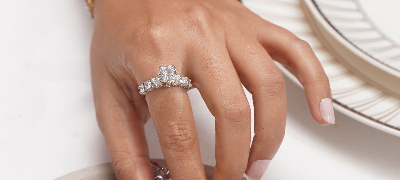 Delicate Moissanite Pave Rings Full Of Bright Sparkle