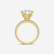 Round Cut Moissanite Diamond Hidden Halo Engagement Sterling Silver Ring
