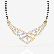 Round & Marquise Cut Moissanite Diamond Women's Sterling Silver Mangalsutra