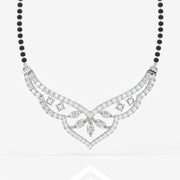 Round & Marquise Cut Moissanite Diamond Women's Sterling Silver Mangalsutra