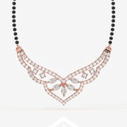 Round & Marquise Cut Moissanite Diamond Women's Sterling Silver Mangalsutra