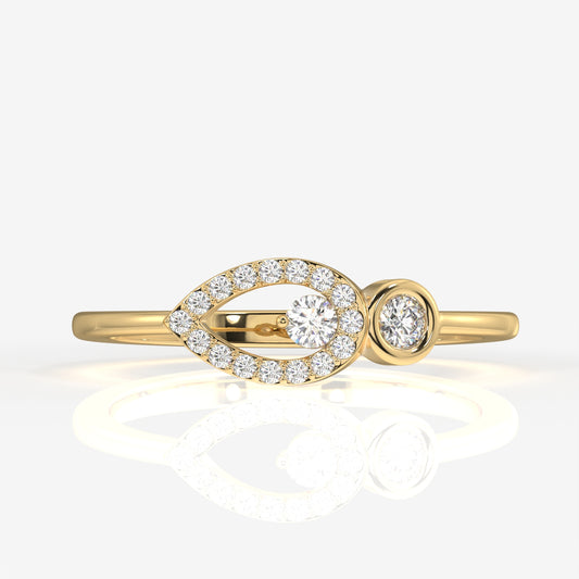 Teardrop Glow Lab Grown Diamond 18k Gold Ring