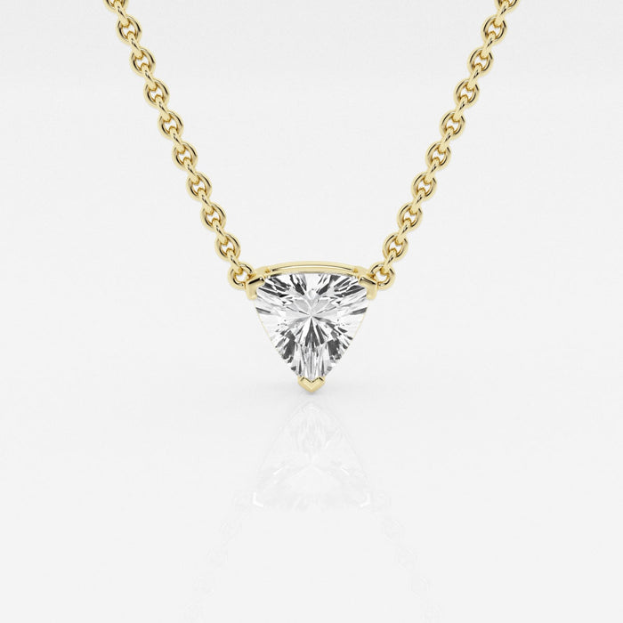 Trillion Cut Lab Grown Diamond Solitaire 14k Gold Pendant