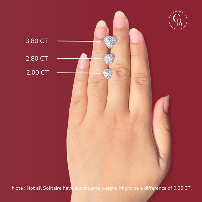 Trillion Cut Moissanite Diamond Certified Stud 18k Gold Earrings