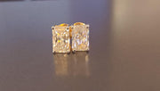 Classic Radiant Cut Lab Grown Diamond 14K Gold Stud Earrings