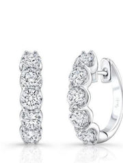 10 STONE Moissanite Diamond 14k Gold Earring