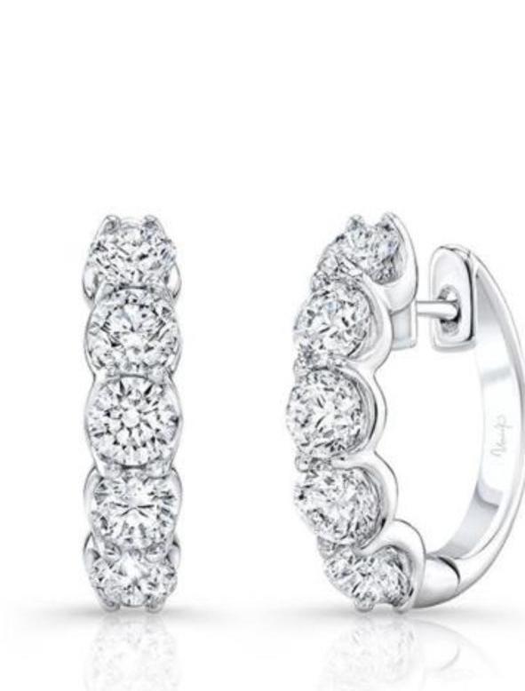10 STONE Moissanite Diamond 14k Gold Earring