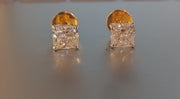 Classic Cushion Cut Lab Grown Diamond 14K Gold Stud Earrings