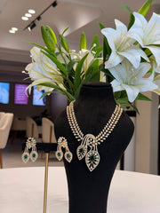 Diamond Cascade Moissanite Diamond Sterling Silver Necklace