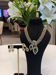 Diamond Cascade Moissanite Diamond Sterling Silver Necklace