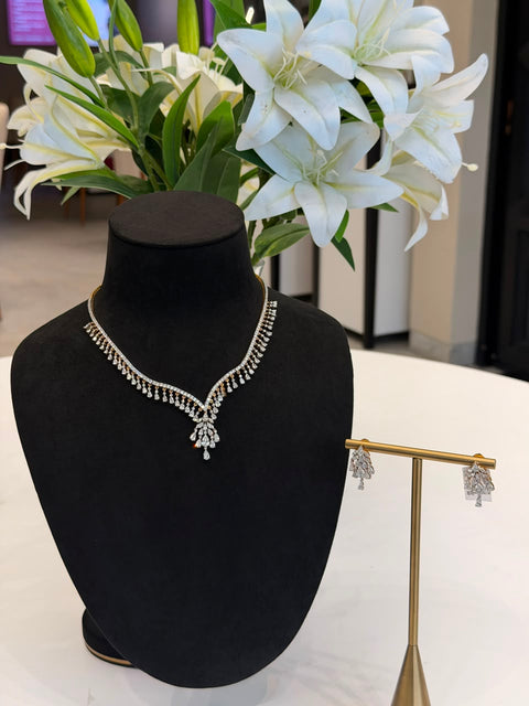 Majestic Sparkle Moissanite Diamond Sterling Silver Necklace