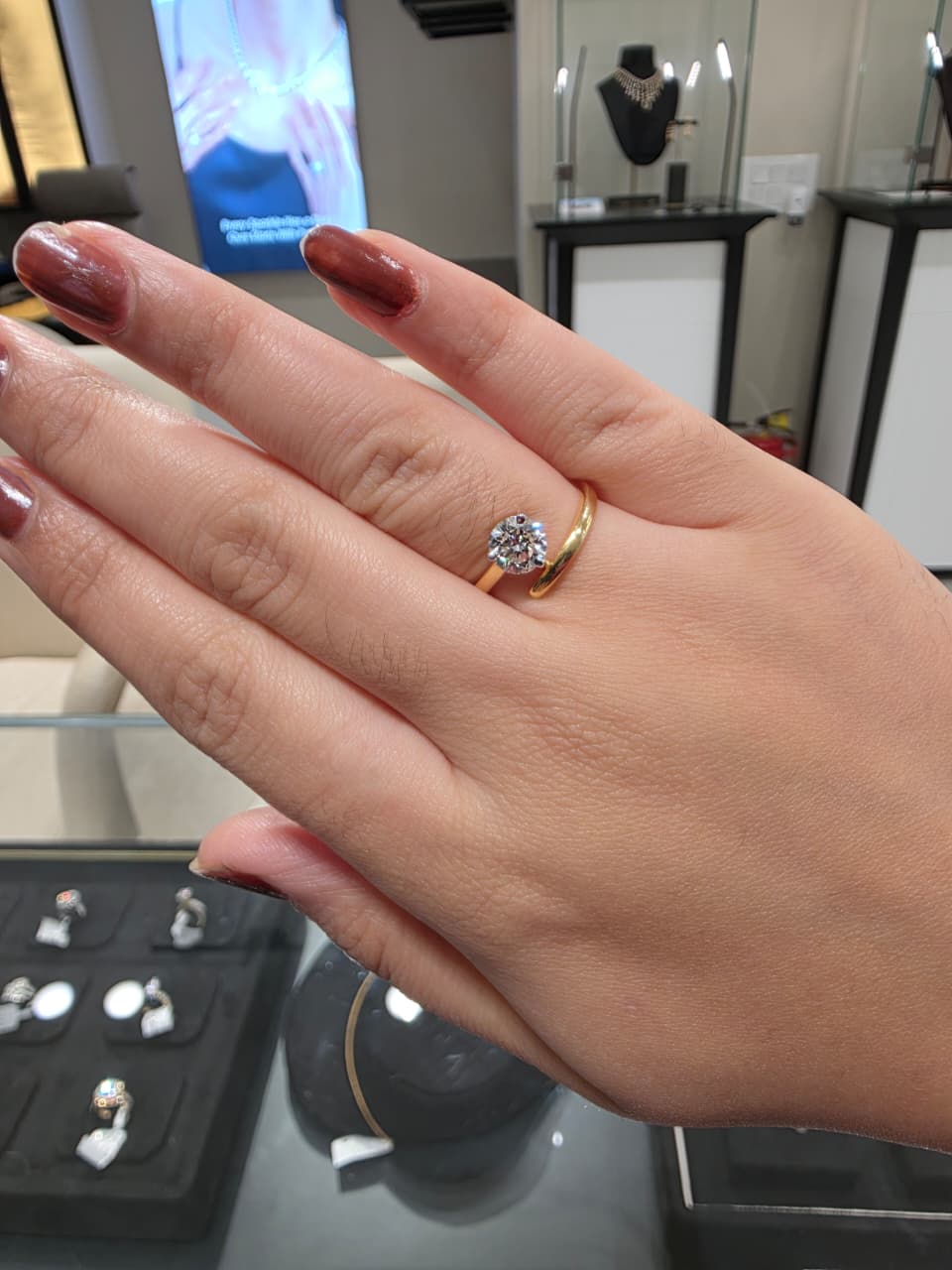 Round Cut Lab Grown Diamond 14K Gold Solitaire Ring