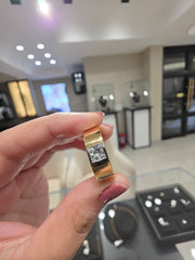 Men's Princess Cut Lab Grown Diamond 18k Gold Ring