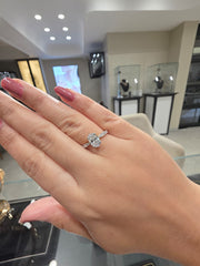 Classic Oval Lab Grown Diamond Pave 14k Gold Ring
