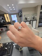 Classic Oval Lab Grown Diamond Pave 14k Gold Ring