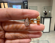 Bezel Setting Pear Cut Lab Grown Diamond 14k Gold Earrings