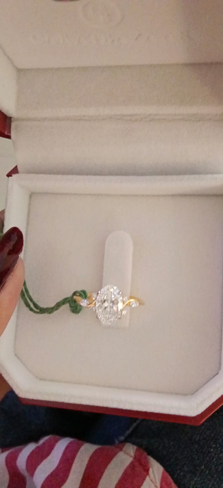 Oval Cut Lab Grown Diamond 14K Engagment Gold Ring