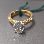 oval cut lab grown diamond ring 14k gold