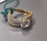 Round cut lab grown diamond ring 14k gold