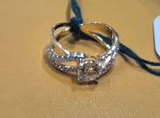 Round cut lab grown diamond 14k gold