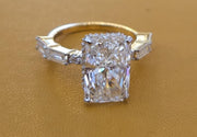 Radiant cut lab grown diamond 14k gold ring