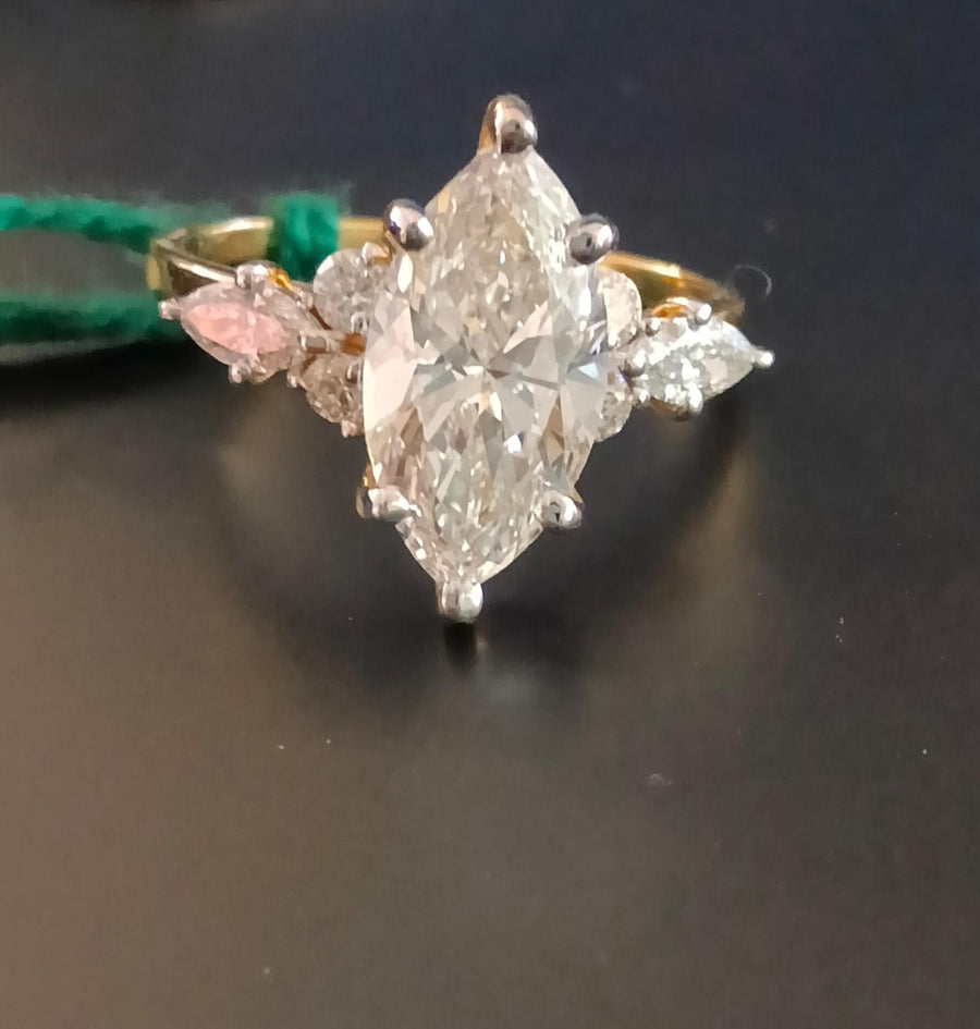 Marquise Cut Lab Grown Diamond 14k Ring