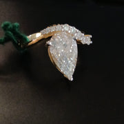 Pear Cut Lab Grown Diamond 14k Ring