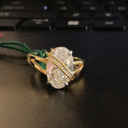 Oval cut Lab Grown Diamond Golden waves 14k Ring