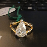 Pear Cut Lab Grown Diamond 14k Ring