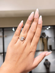 Twisted Oval Cut Moissanite Diamond Engagement 9K Gold Ring