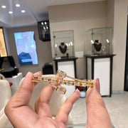 Emerald Cut Moissanite Diamond Sterling Silver Bracelet