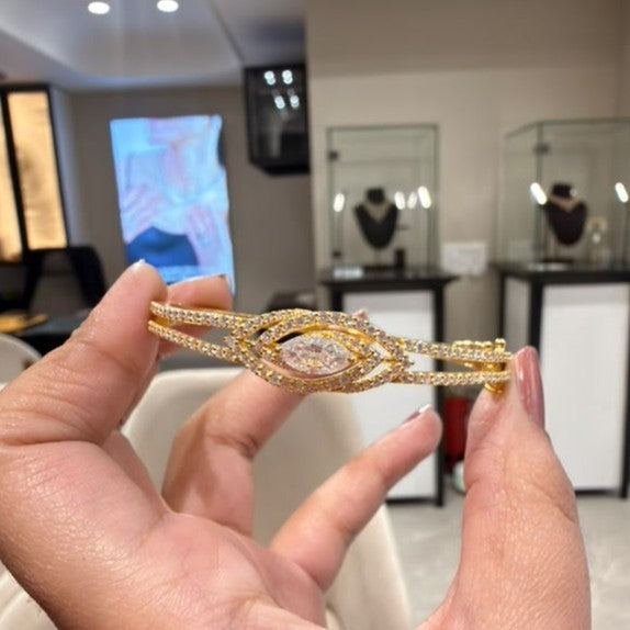 Marquise Cut Moissanite Diamond Sterling Silver Bracelet