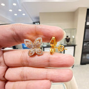 Butterfly Style Moissanite Diamond Sterling Silver Earrings