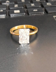 Radiant Cut Lab Grown Diamond 14k Gold Ring