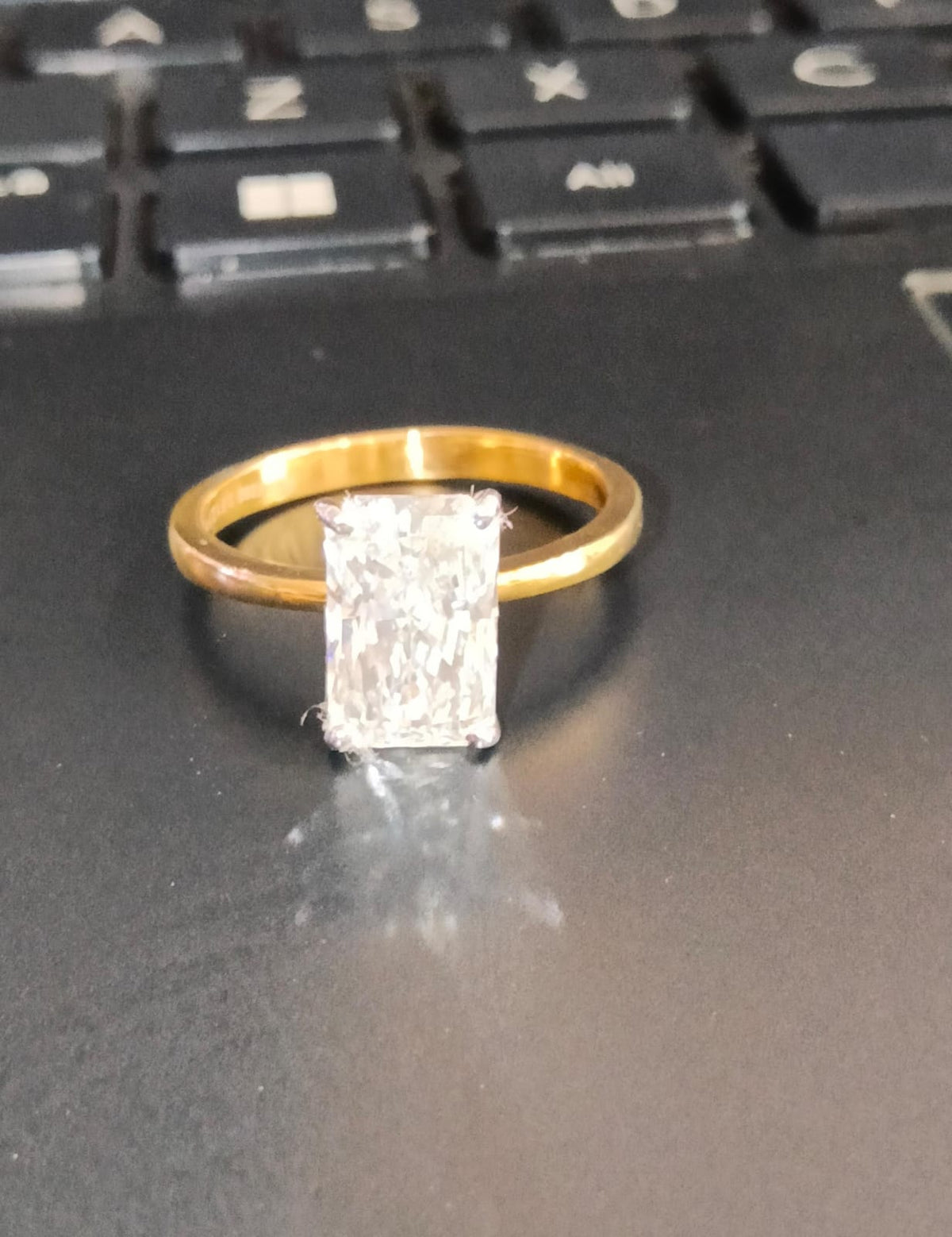 Radiant Cut Lab Grown Diamond 14k Gold Ring