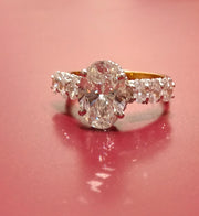 Oval Cut Lab Grown Diamond 14k Gold Ring