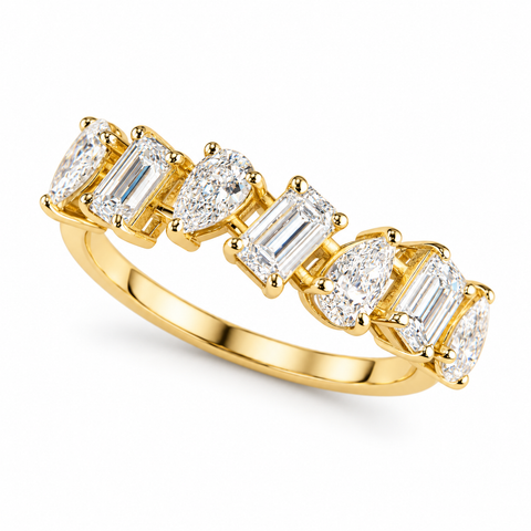 AR-1005 lab grown diamond 14K gold ring studio image on white background