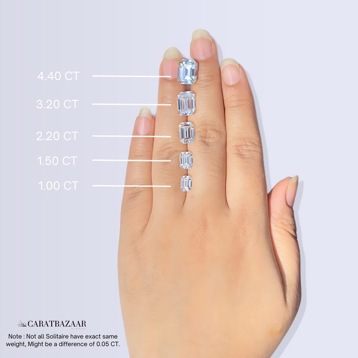 Emerald Cut Lab Grown Diamond Halo Stud 18k Gold Earrings