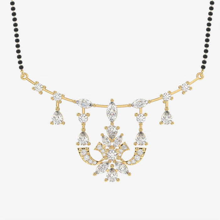 Women's Moissanite Diamond Sterling Silver Mangalsutra