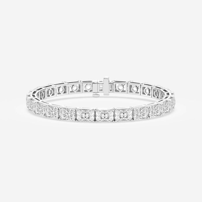 Radiant Cut Moissanite Diamond Tennis Sterling Silver Bracelet