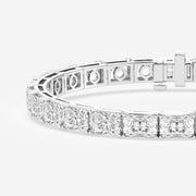 Radiant Cut Lab Grown Diamond Tennis 9k Gold Bracelet
