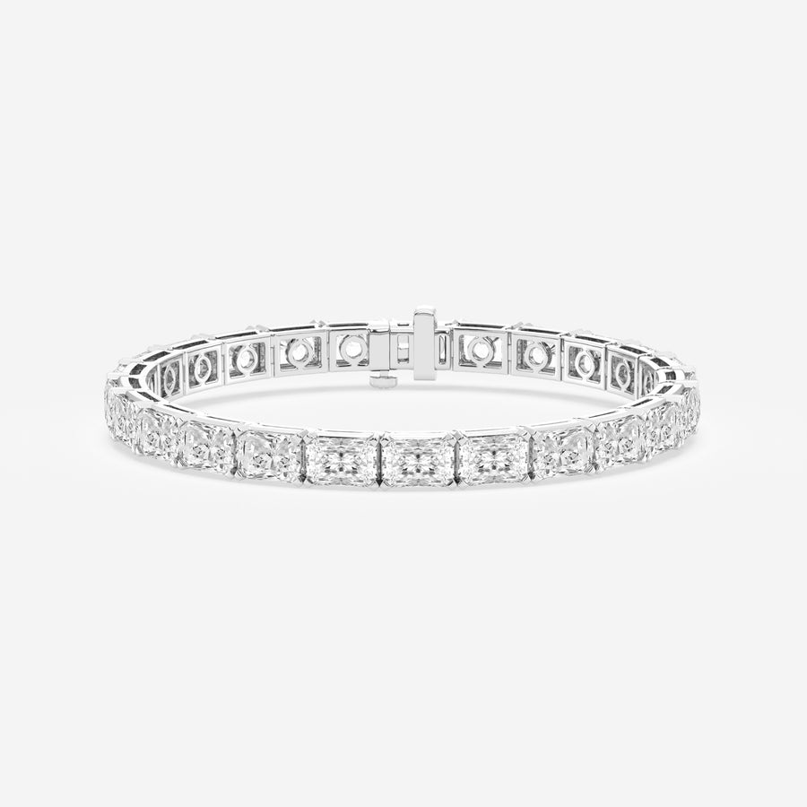 Radiant Cut Lab Grown Diamond Tennis 14k Gold Bracelet