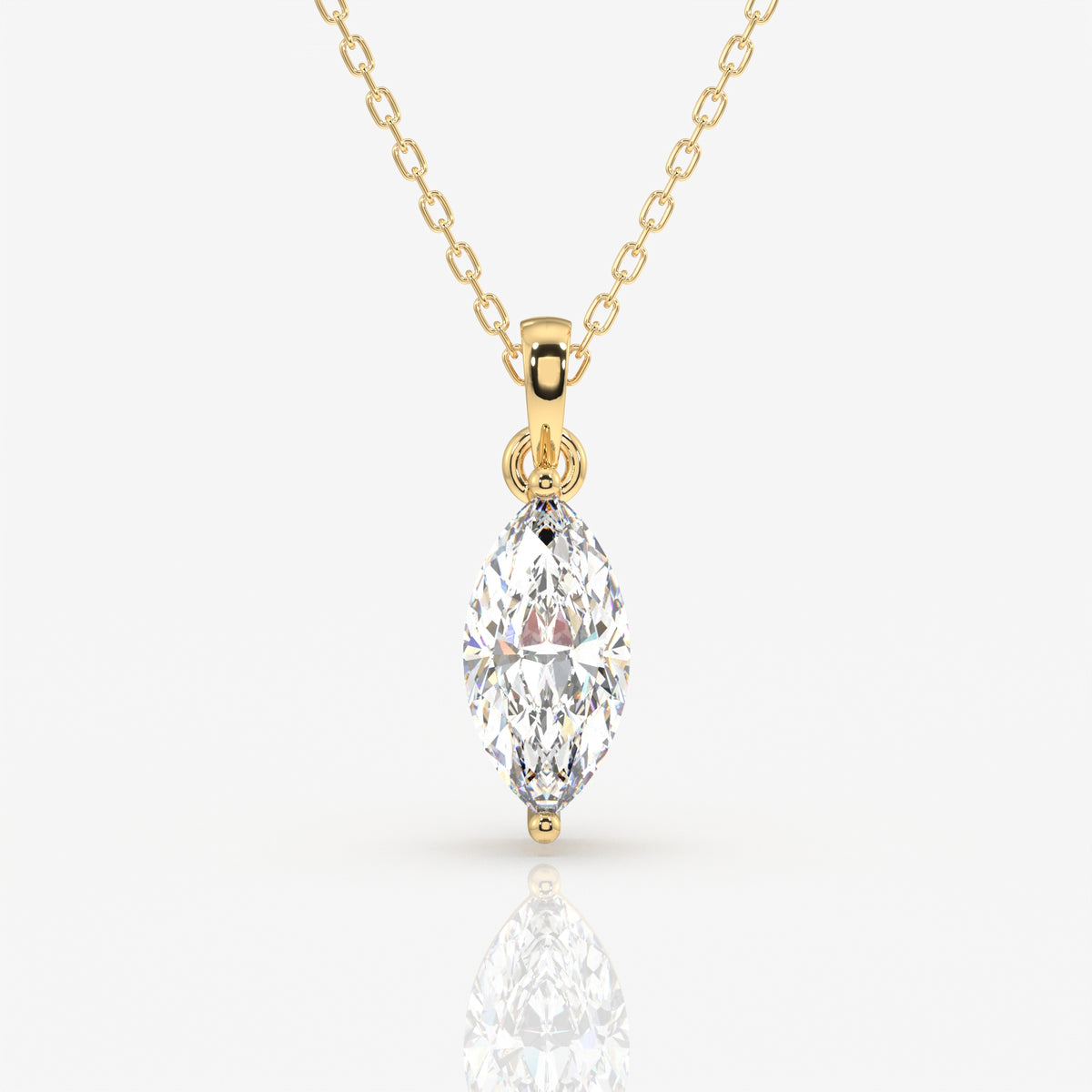 Marquise Cut Moissanite Diamond Solitaire 18k Gold Pendant