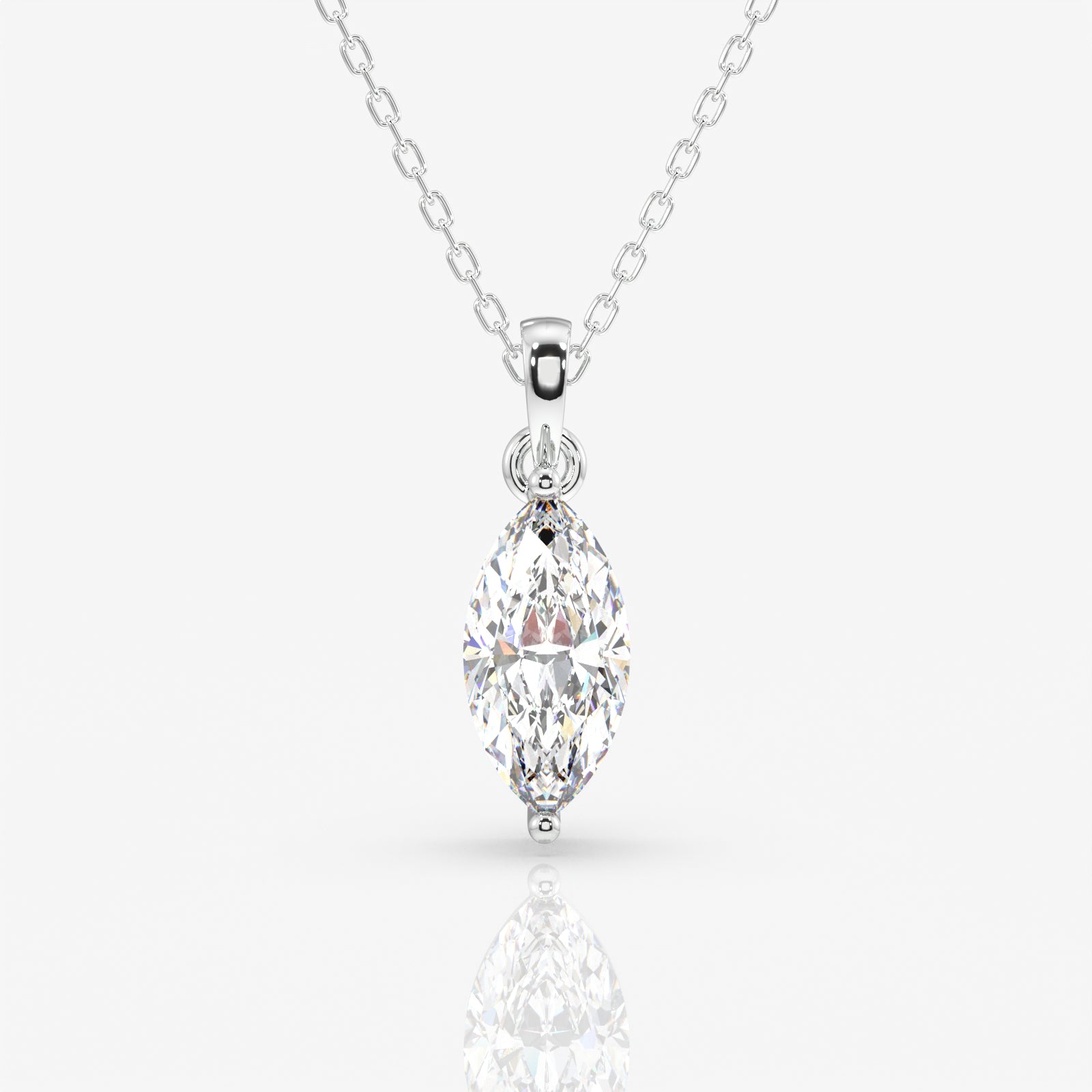 Marquise Cut Moissanite Diamond Solitaire 18k Gold Pendant