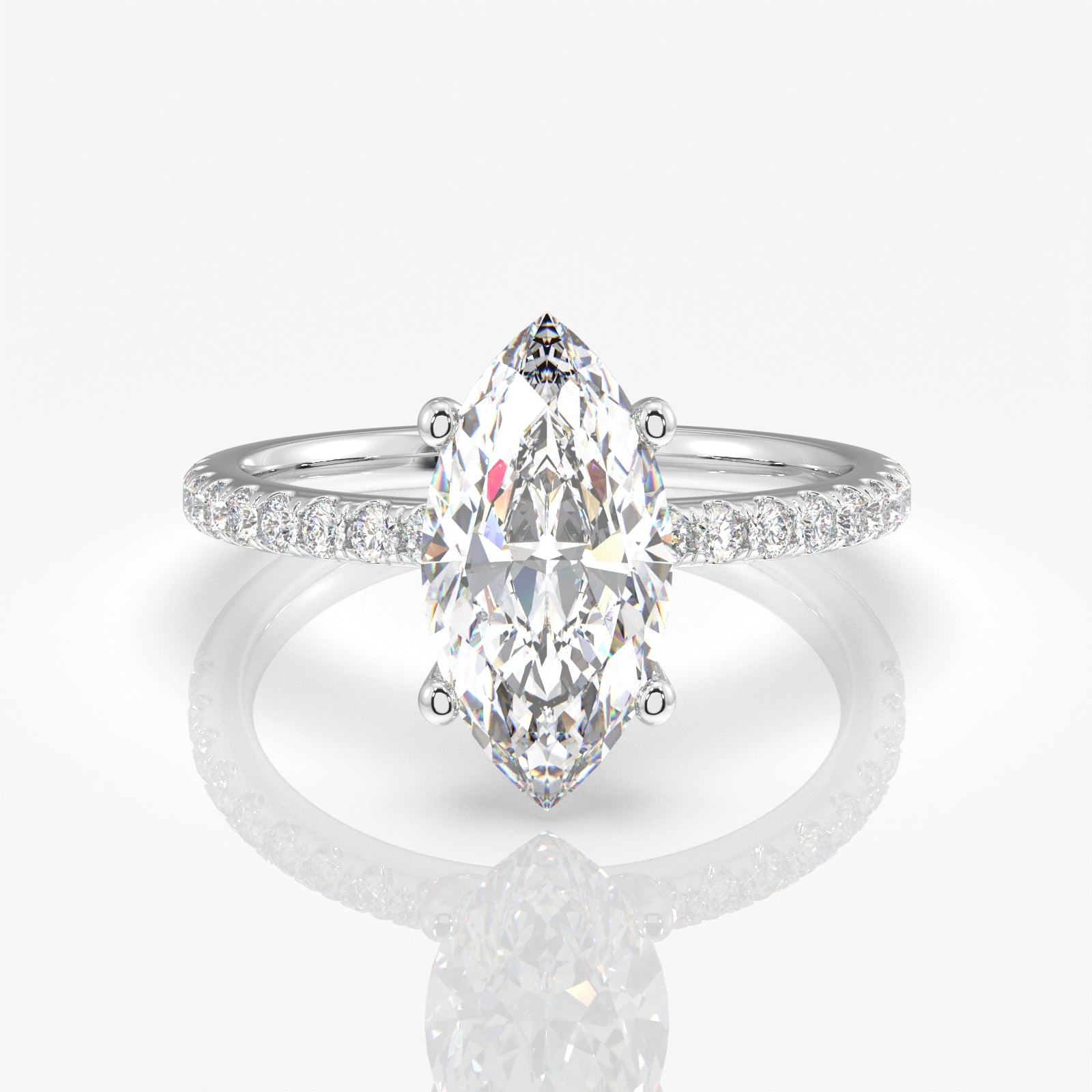 Marquise Cut Moissanite Diamond  Gold Ring